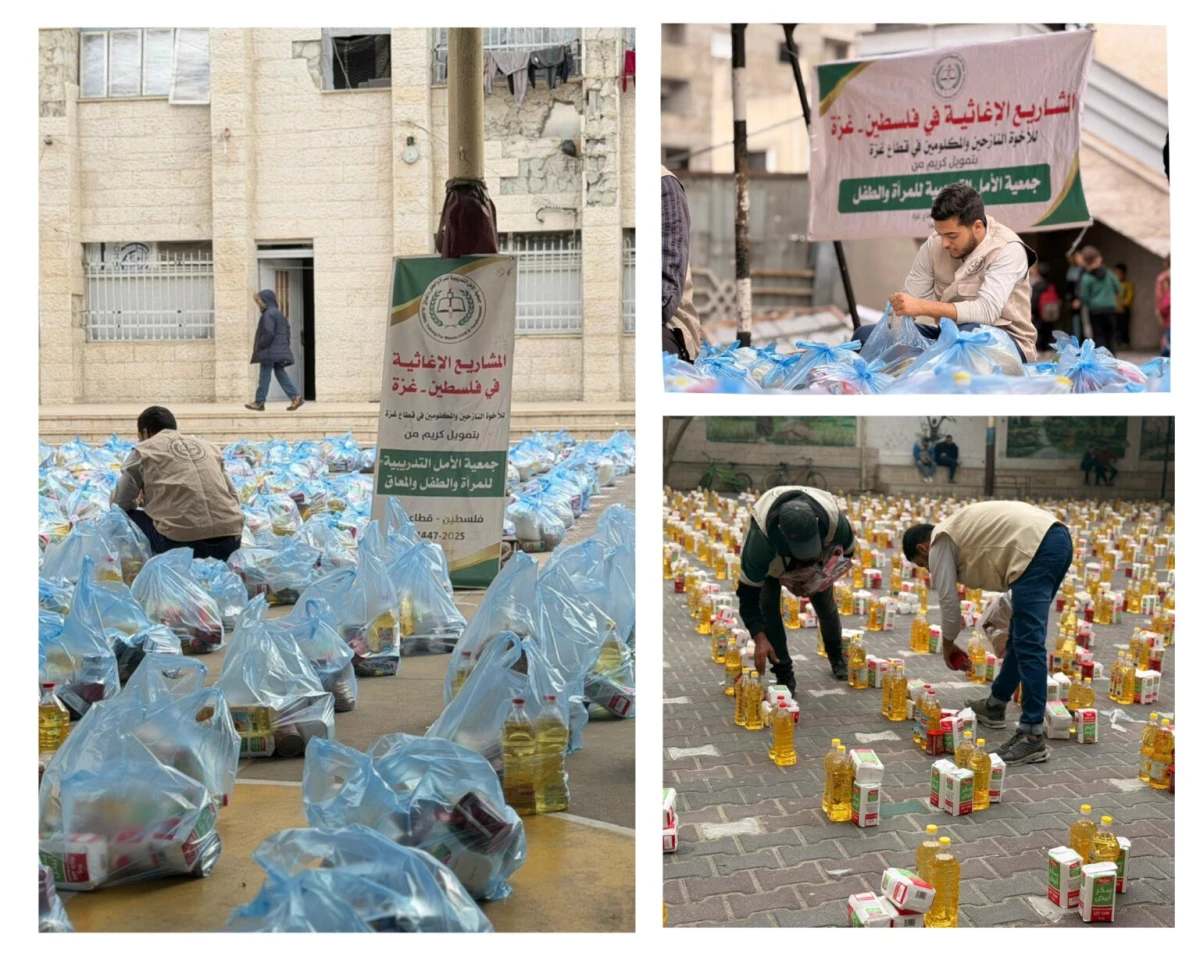 Food as a Source of Hope: Al-Amal Distributed Over 1,000 Food Parcels  in The North of Gaza