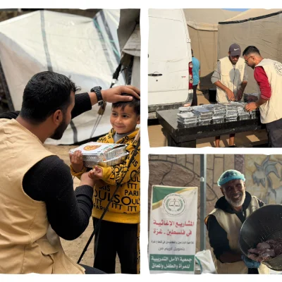 Starting from Al-Amal Kitchen .. Thousands of Warm Meals, Carrying Care and Hope to  Gaza