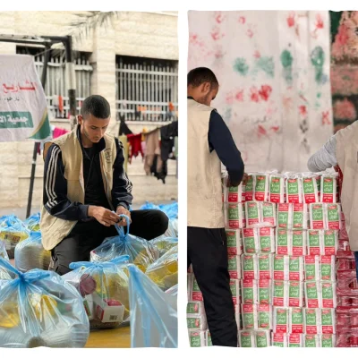 Giving in The Darkest of Times .. Food Parcels Distributions for the Displaced Families in Gaza
