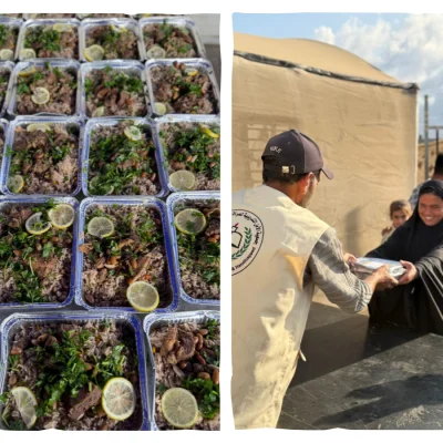 Hot-meals Daily Distributions to The Displacement Camps in The North of Gaza